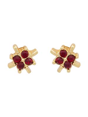 red metal studs earring - 17542906 - Standard Image - 3