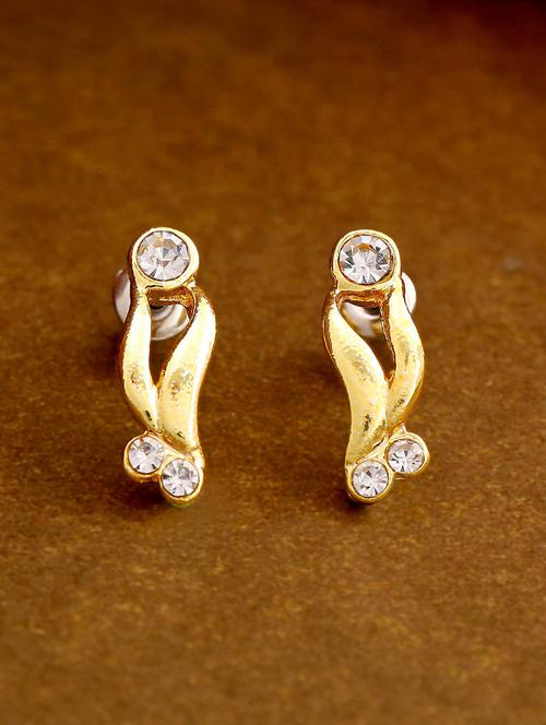 gold metal studs earring - 17542907 - Standard Image - 1