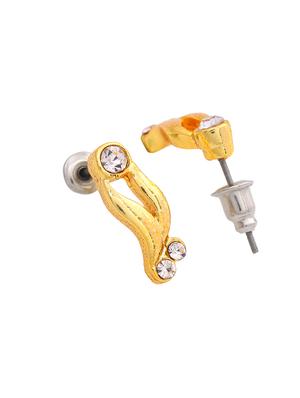 gold metal studs earring - 17542907 - Standard Image - 3