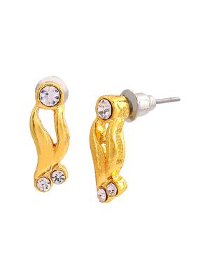 gold metal studs earring - 17542907 - Standard Image - 4