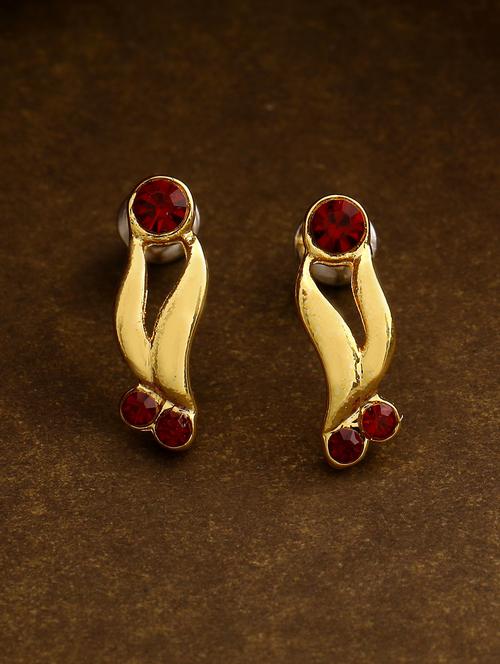 red metal studs earring - 17542908 - Standard Image - 1