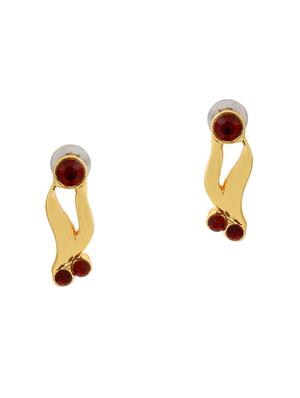 red metal studs earring - 17542908 - Standard Image - 3