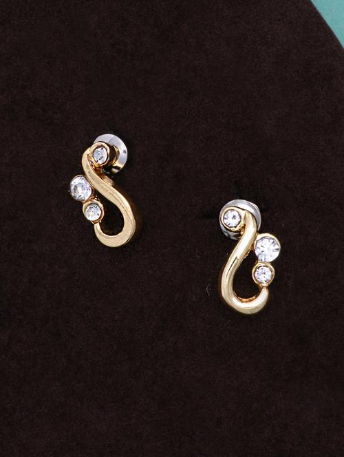 gold metal studs earring - 17542910 - Standard Image - 1