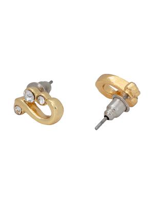gold metal studs earring - 17542910 - Standard Image - 3