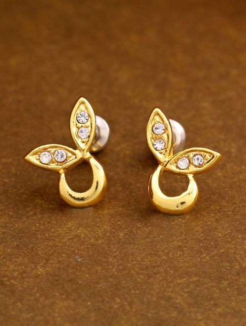 gold metal studs earring - 17542914 - Standard Image - 1