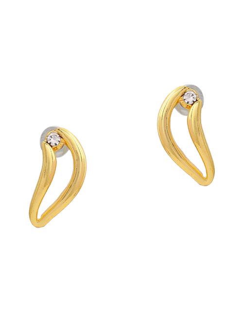 gold metal studs earring - 17542916 - Standard Image - 1