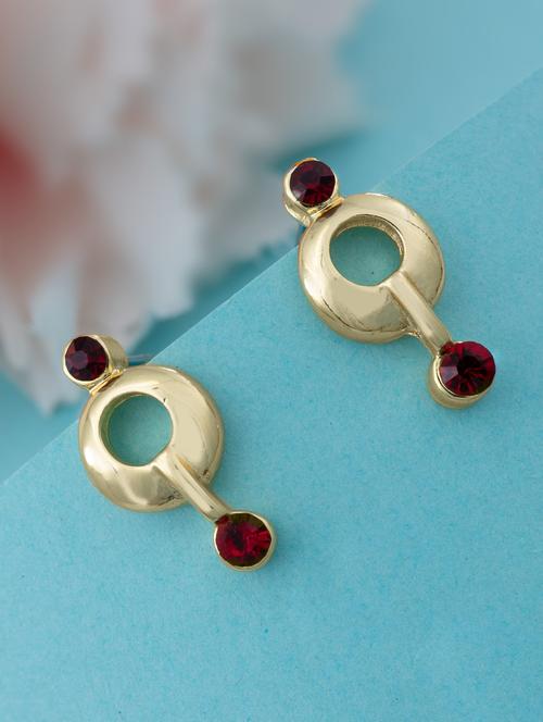 red metal studs earring - 17542917 - Standard Image - 1