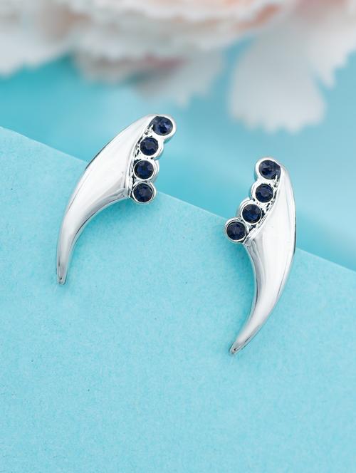 blue metal studs earring - 17542918 - Standard Image - 1