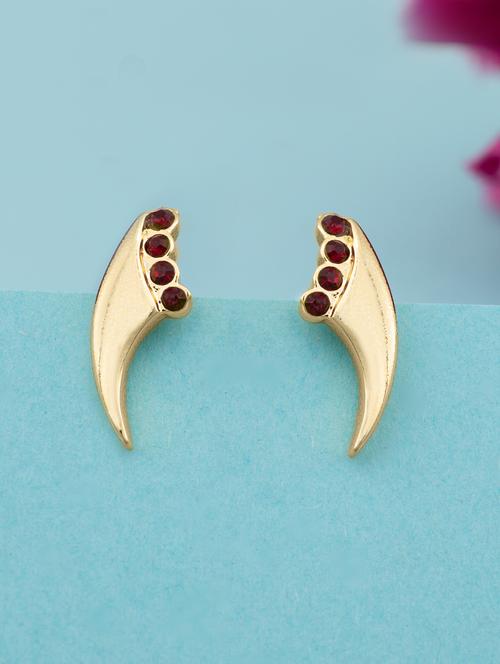 red metal studs earring - 17542920 - Standard Image - 1