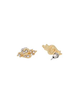 gold metal studs earring - 17542921 - Standard Image - 3