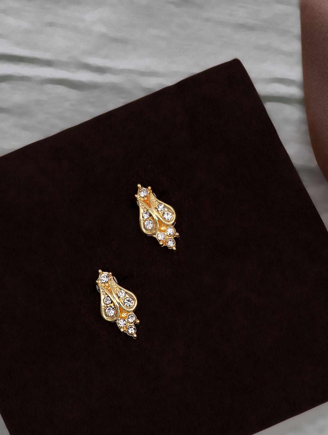 gold metal studs earring - 17542921 - Zoom Image - 1