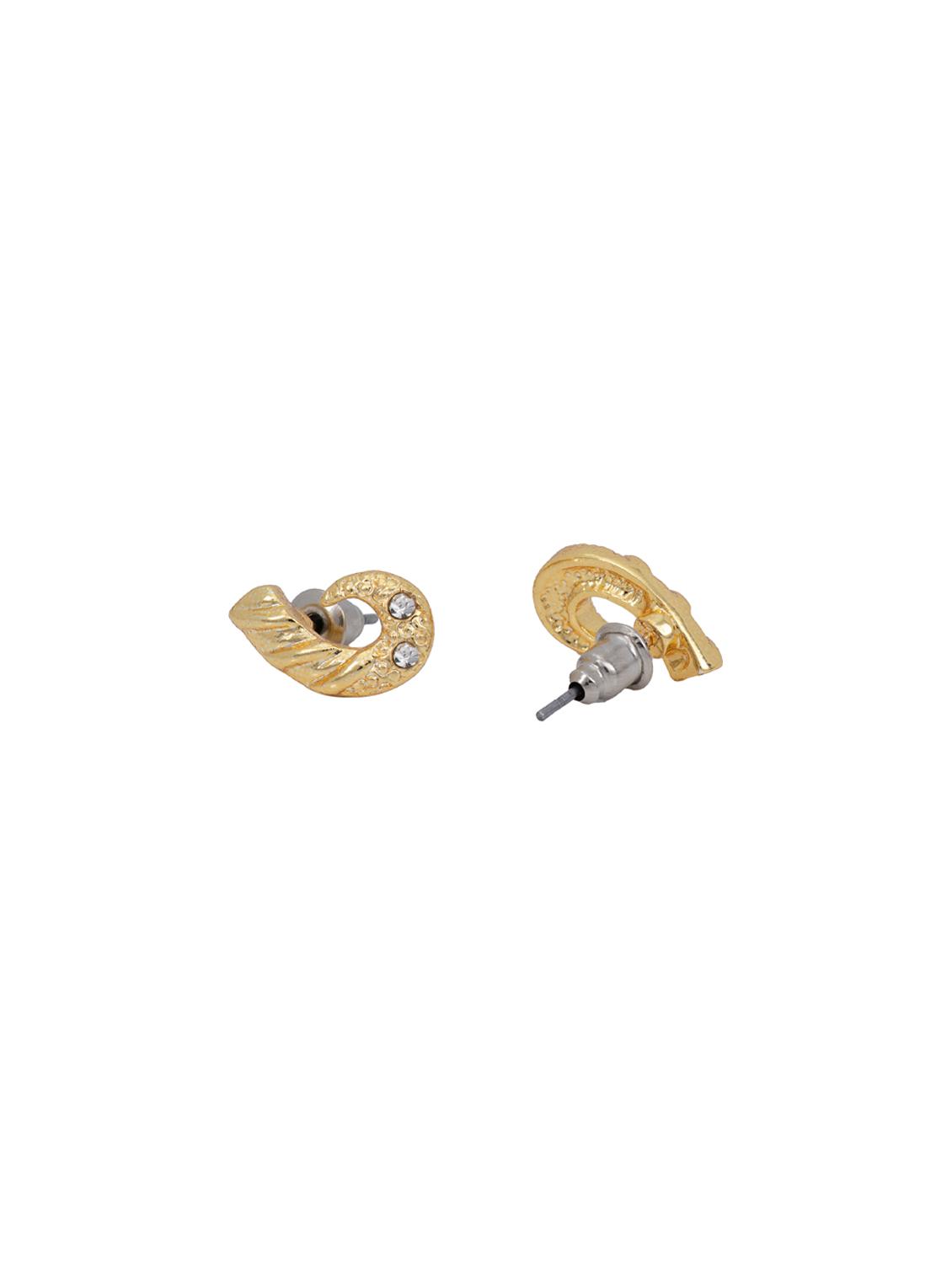 gold metal studs earring - 17542923 - Zoom Image - 3