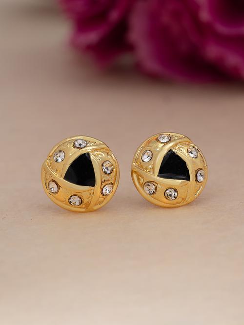 gold metal studs earring - 17542925 - Standard Image - 1