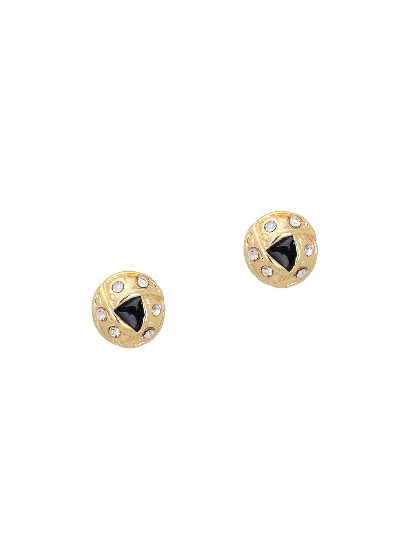 gold metal studs earring - 17542925 - Zoom Image - 2
