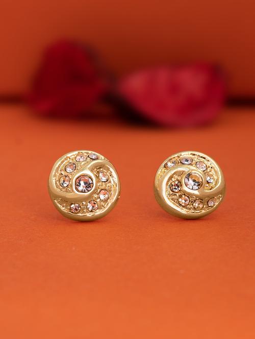 gold metal studs earring - 17542926 - Standard Image - 1