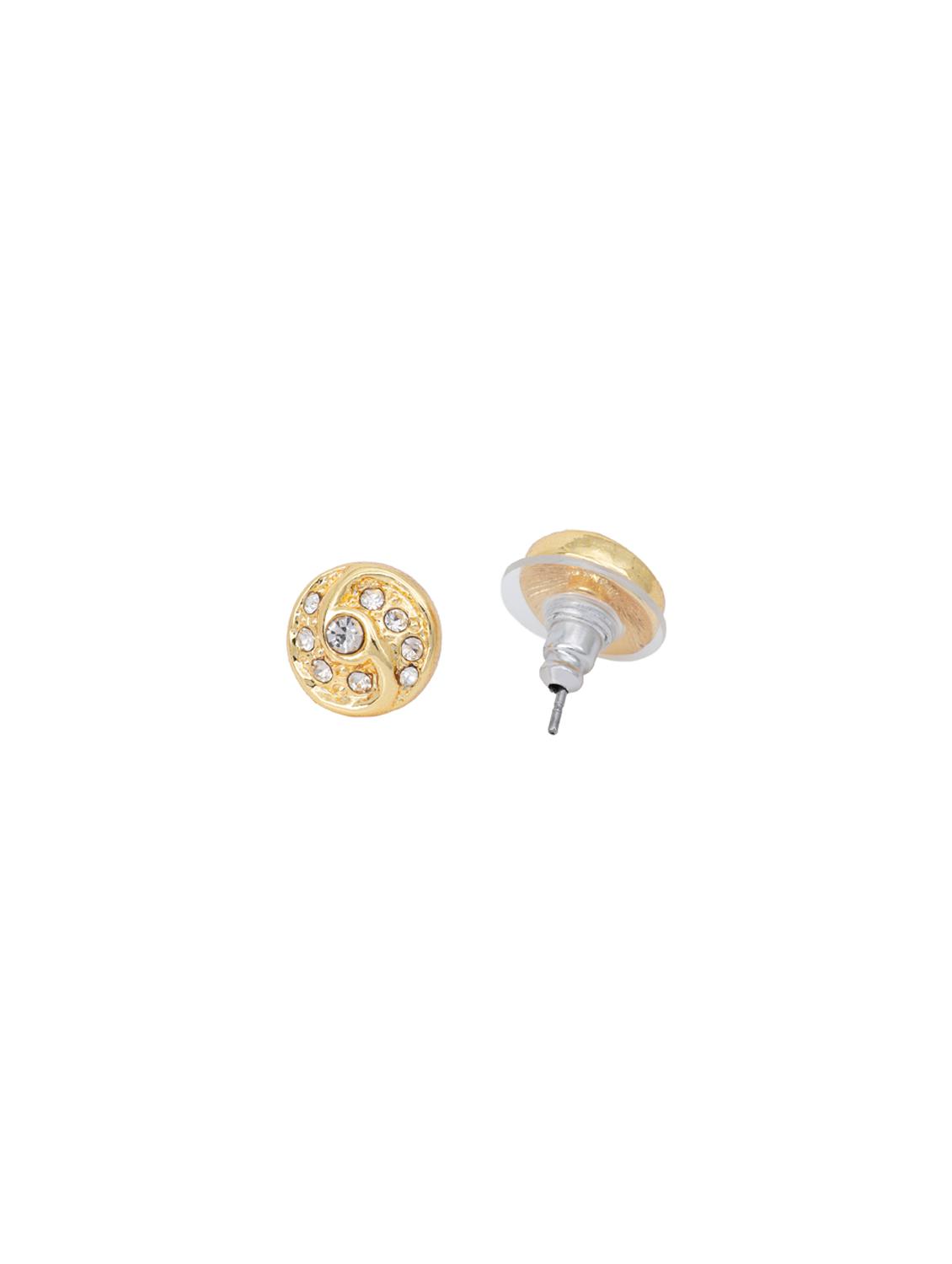 gold metal studs earring - 17542926 - Zoom Image - 3