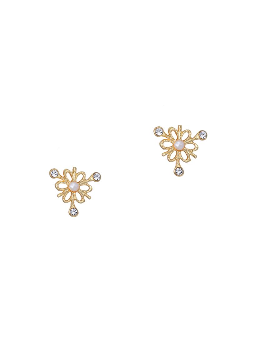 gold metal studs earring - 17542929 - Zoom Image - 2