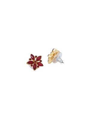 red metal studs earring - 17542932 - Standard Image - 3