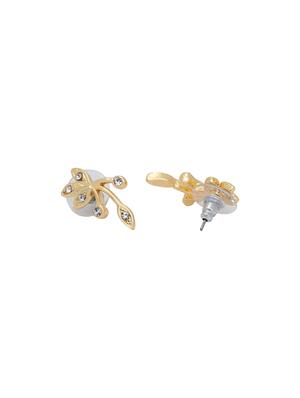 gold metal studs earring - 17542935 - Standard Image - 3
