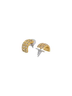 gold metal studs earring - 17542936 - Standard Image - 3