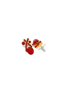 red metal studs earring - 17542938 - Standard Image - 3