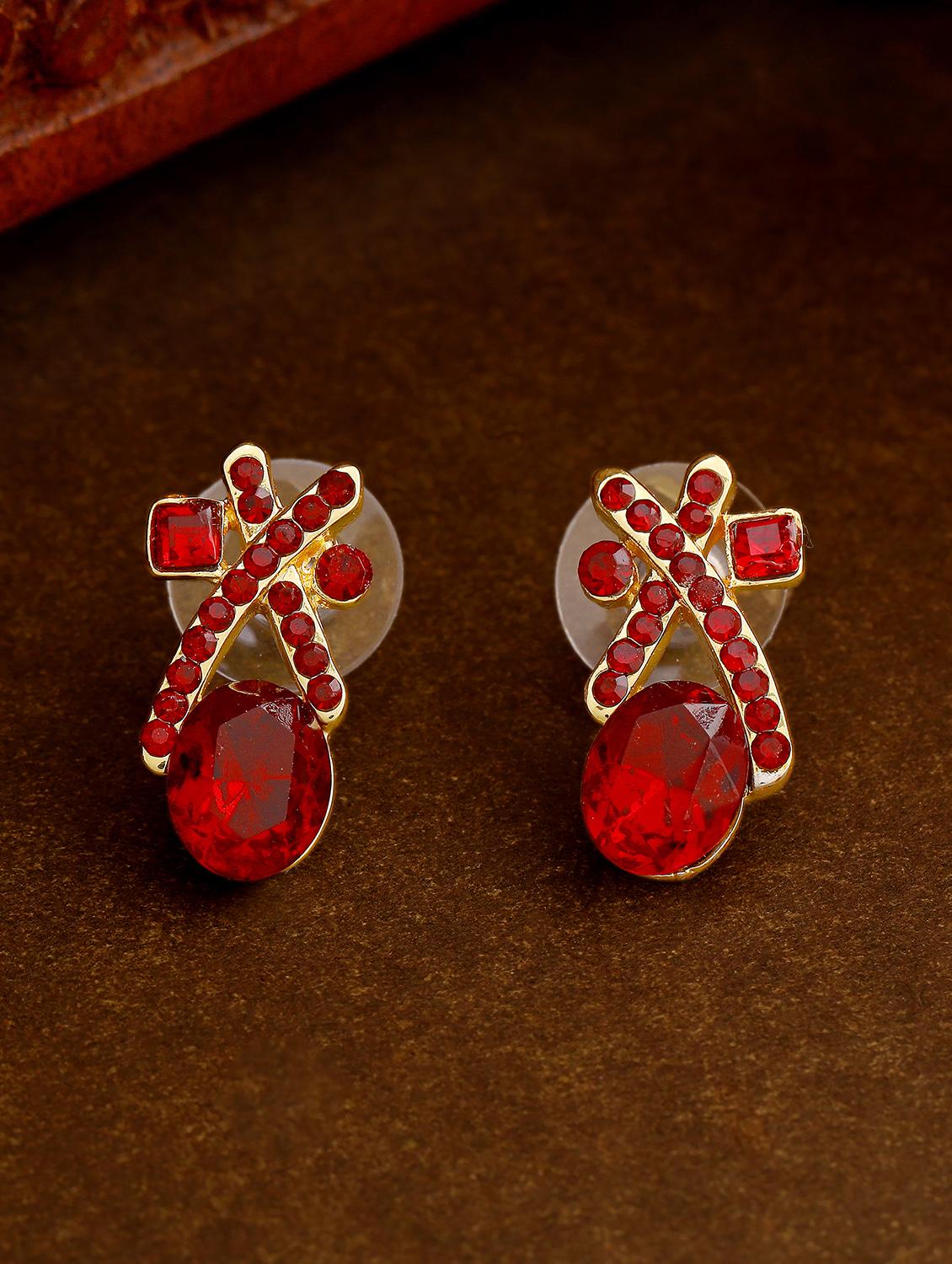 red metal studs earring - 17542938 - Zoom Image - 1