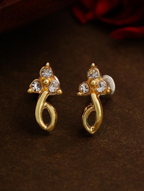 gold metal studs earring - 17542942 - Standard Image - 1