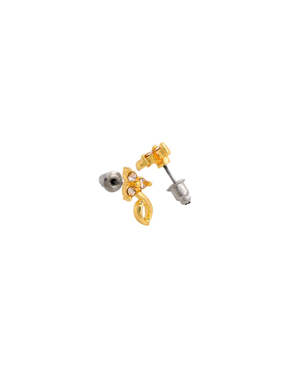 gold metal studs earring - 17542942 - Zoom Image - 3