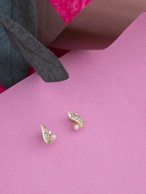 gold metal studs earring - 17542943 - Standard Image - 1