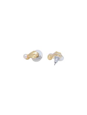 white metal studs earring - 17542946 - Standard Image - 3