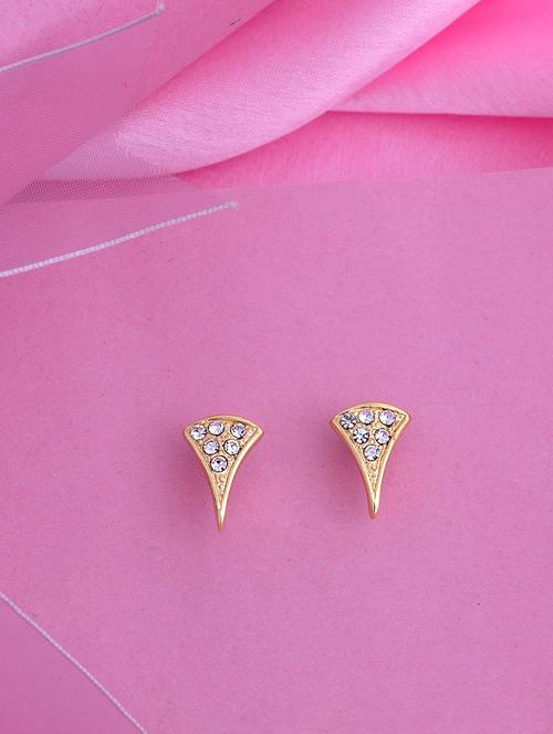 gold metal studs earring - 17542948 - Standard Image - 1