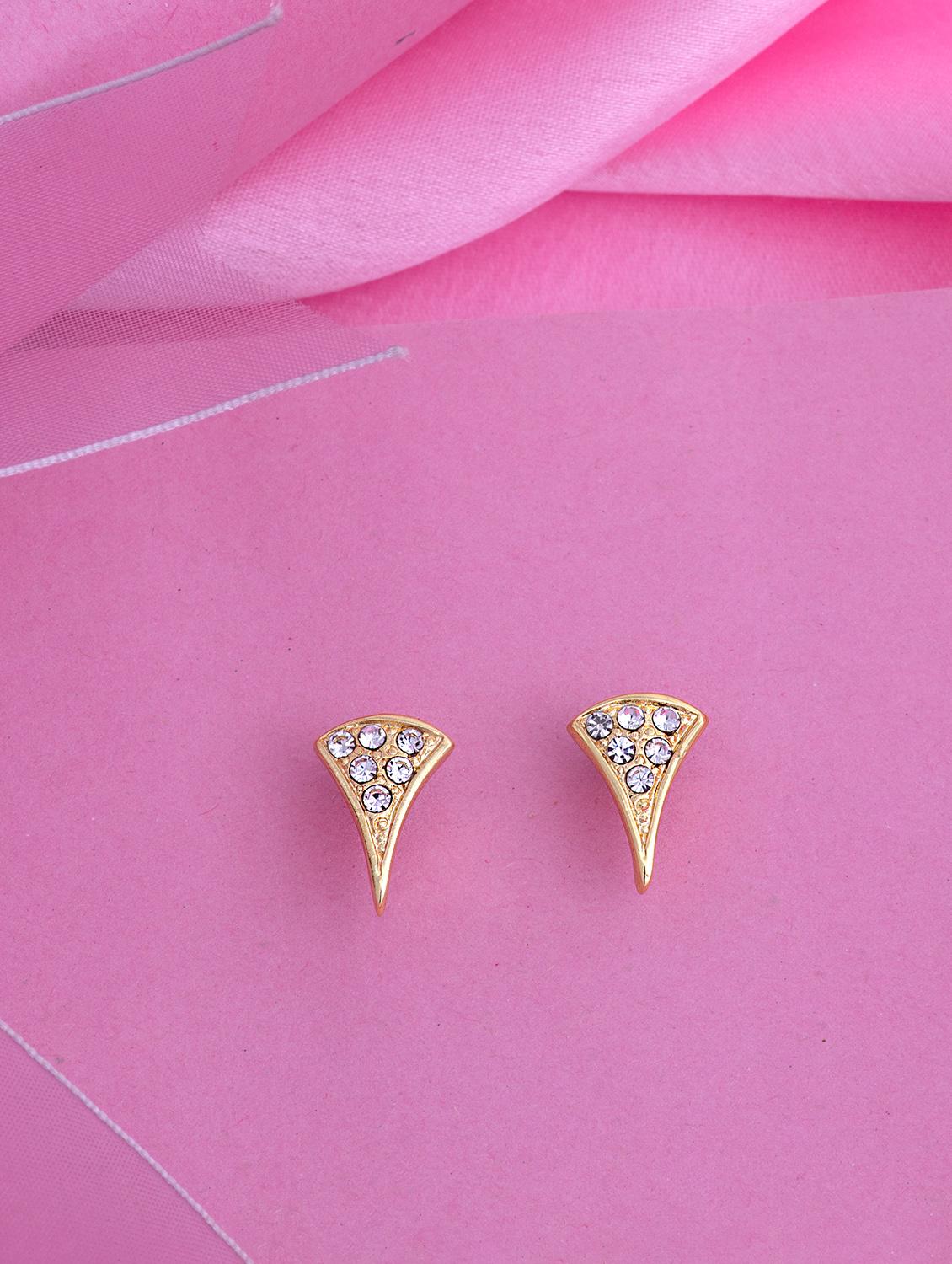 gold metal studs earring - 17542948 - Zoom Image - 1