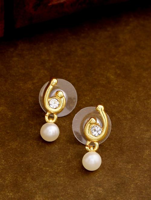 gold metal drop earring - 17542950 - Standard Image - 1
