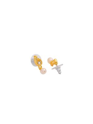 gold metal drop earring - 17542950 - Standard Image - 3