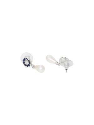 white metal drop earring - 17542951 - Standard Image - 3