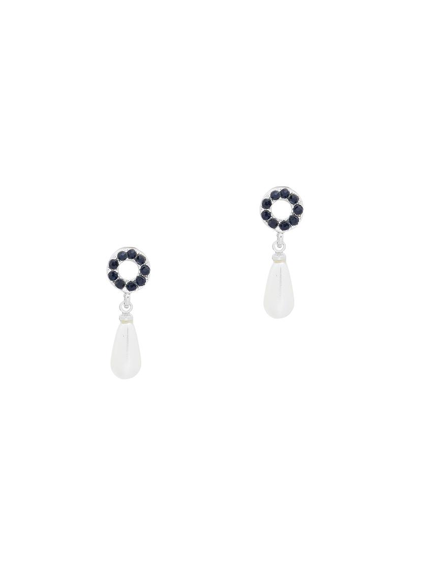 white metal drop earring - 17542951 - Zoom Image - 2