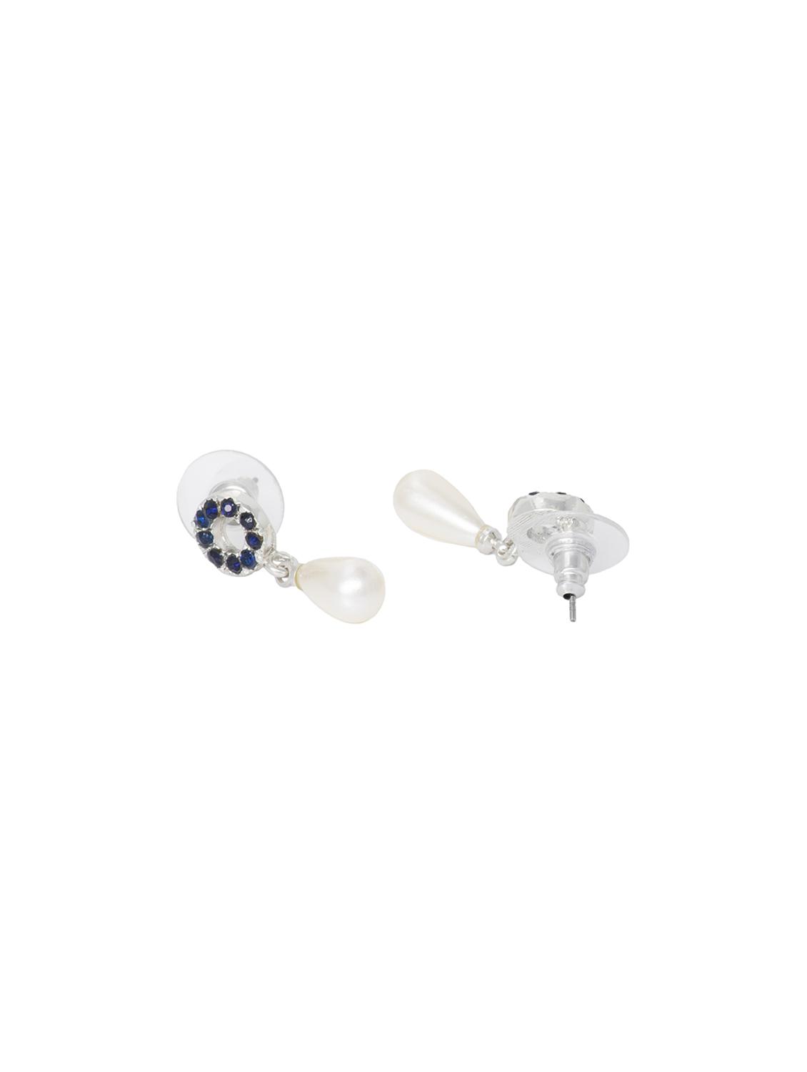white metal drop earring - 17542951 - Zoom Image - 3