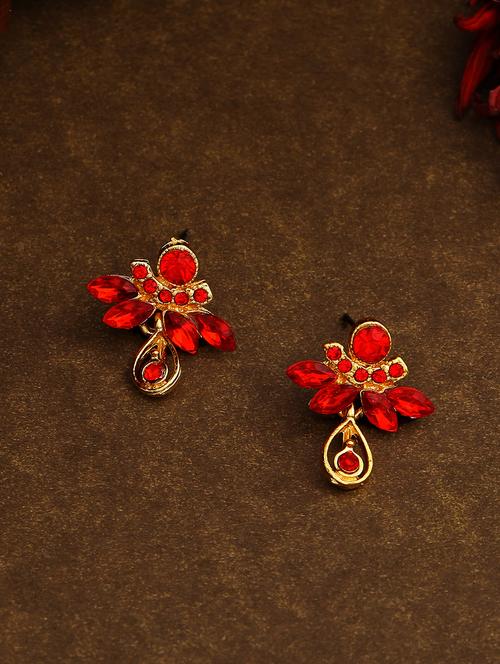 red metal drop earring - 17542955 - Standard Image - 1
