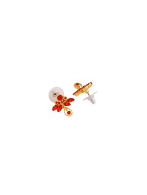 red metal drop earring - 17542955 - Standard Image - 3