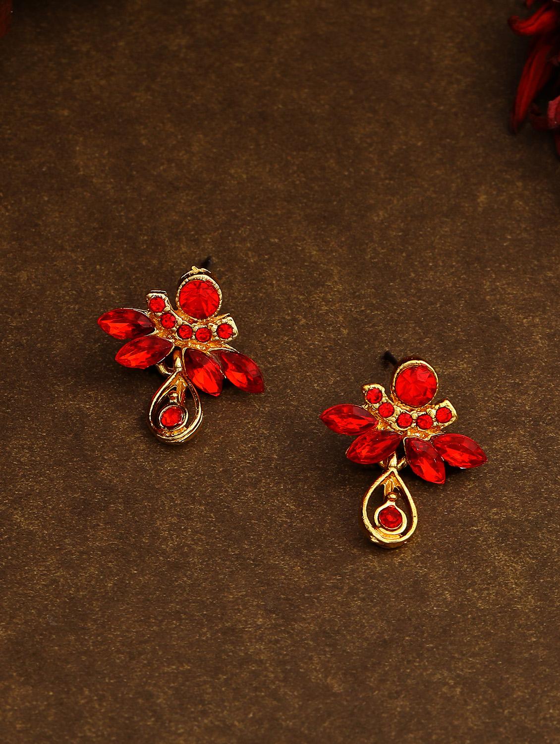 red metal drop earring - 17542955 - Zoom Image - 1