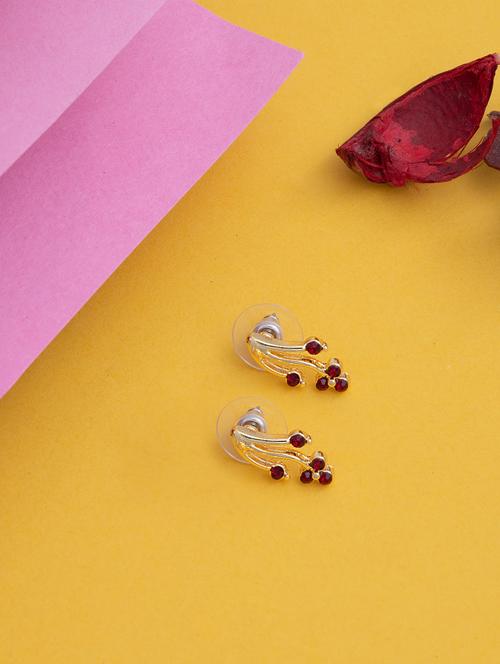 red metal studs earring - 17542957 - Standard Image - 1