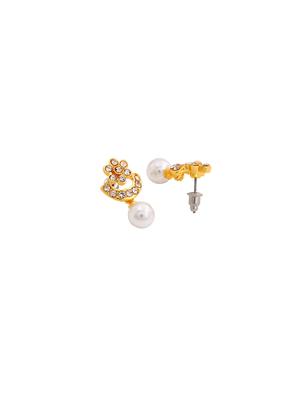 gold metal drop earring - 17542958 - Standard Image - 3