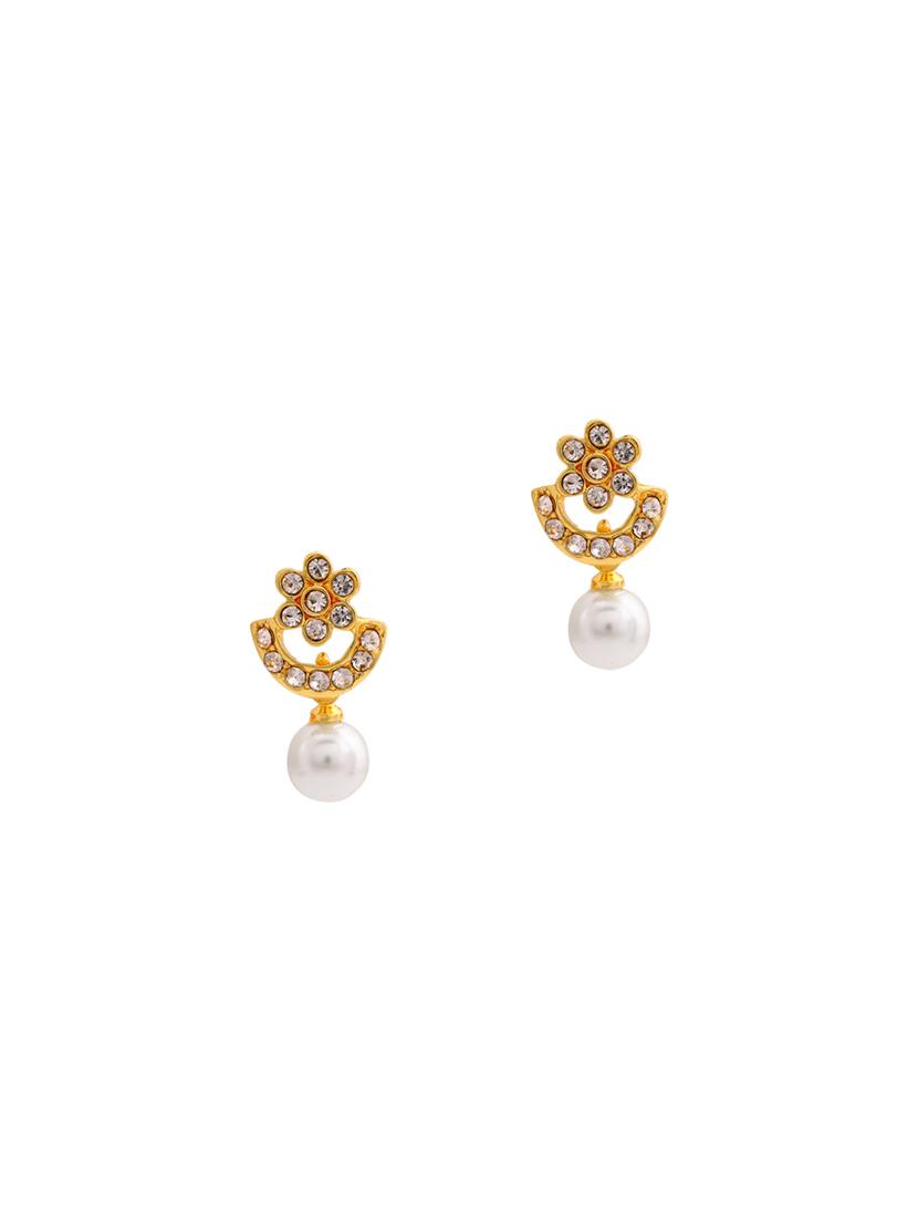 gold metal drop earring - 17542958 - Zoom Image - 2