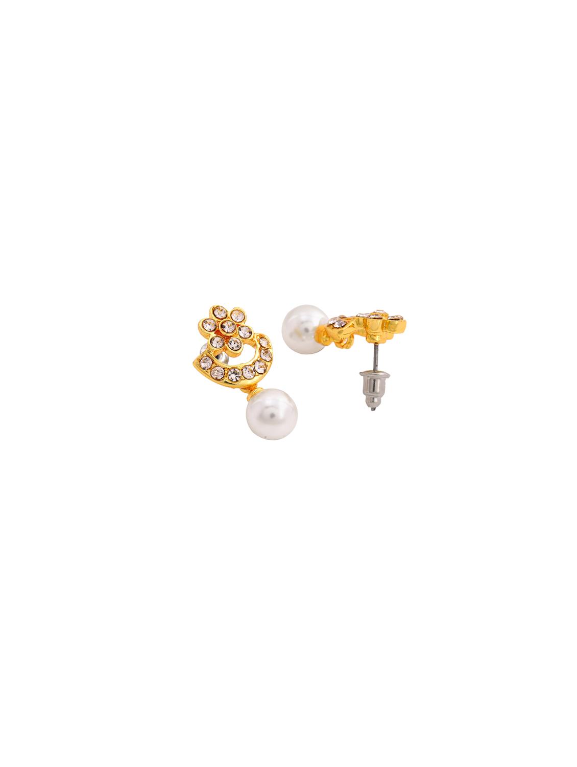 gold metal drop earring - 17542958 - Zoom Image - 3