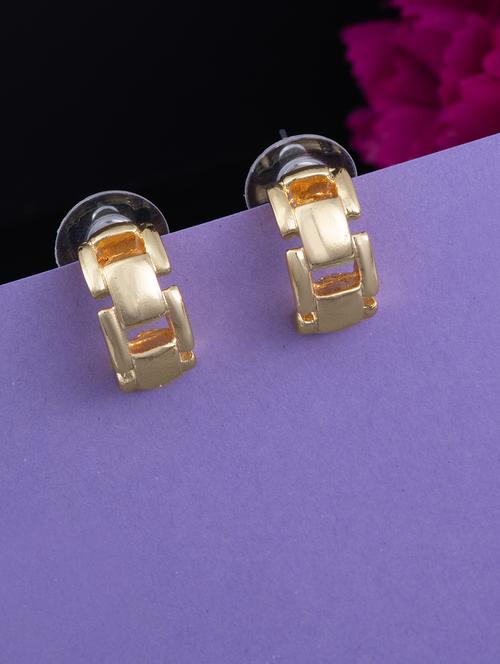 gold metal hoop earring - 17542959 - Standard Image - 1