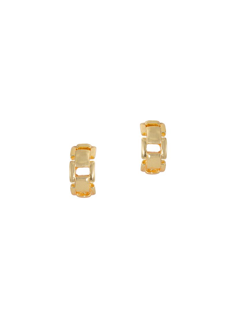 gold metal hoop earring - 17542959 - Zoom Image - 2