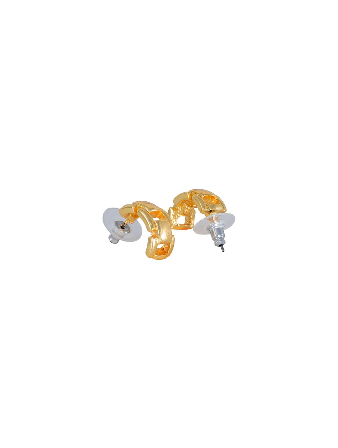 gold metal hoop earring - 17542959 - Zoom Image - 3