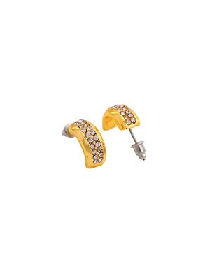 gold metal studs earring - 17542960 - Standard Image - 3