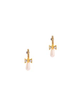 gold metal drop earring - 17542961 - Standard Image - 2