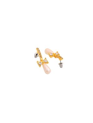 gold metal drop earring - 17542961 - Standard Image - 3